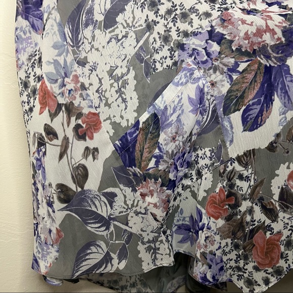 NWOT LOGO by Lori Goldstein Women’s Size XXS Floral Printed Chiffon Vest Pockets - Picture 6 of 11